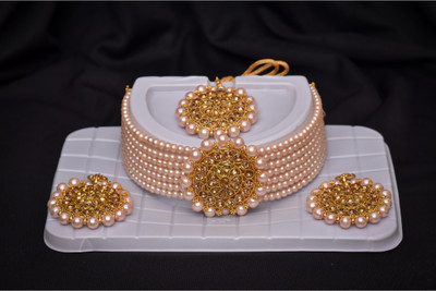 AMHRIK IMITATION Brass Pink Jewellery Set(Pack of 1)