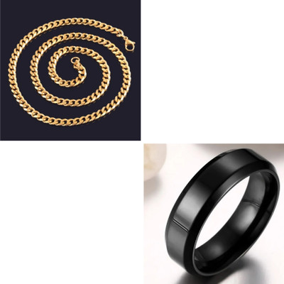 MAATRCHAAYA Stainless Steel Gold-plated, Titanium Gold, Black Jewellery Set(Pack of 2)