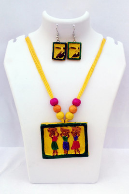 ADRIZA'S Terracotta Yellow Jewellery Set(Pack of 1)
