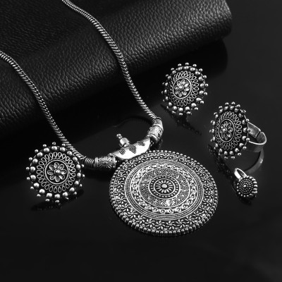 Haniya Alloy Silver Silver Jewellery Set(Pack of 4)