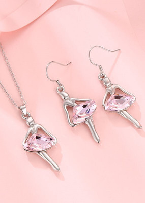 SILMORA Sterling Silver Rhodium Pink, Silver Jewellery Set(Pack of 3)