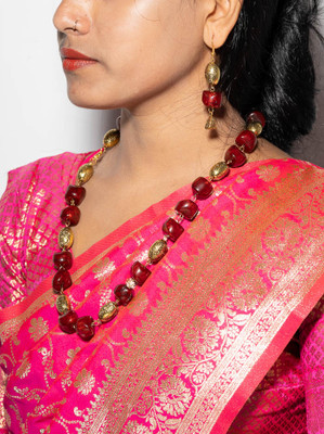 Mamon Creations Alloy Brown Jewellery Set(Pack of 1)