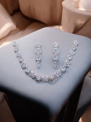 R A Enterprises Alloy Copper White Jewellery Set(Pack of 3)