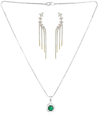 asthacollection Stone Green, Silver Jewellery Set(Pack of 1)
