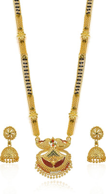 Sangria Brass Gold-plated Gold Jewellery Set(Pack of 1)