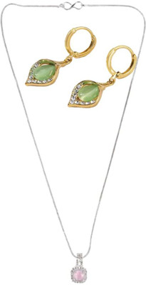 SRK Fashions Alloy Pink, Green Jewellery Set(Pack of 1)