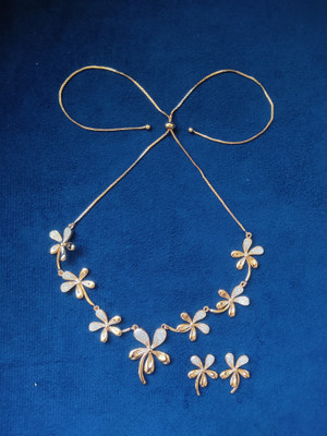 Pg Fashion Brass Gold-plated Gold Jewellery Set(Pack of 1)