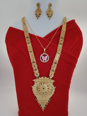 JAITU JEWELS Brass Brass Gold Jewellery Set(Pack of 1)