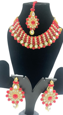 Ayansss enterprises Alloy Gold-plated Red Jewellery Set(Pack of 1)