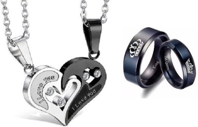 Heer Collection Stainless Steel Black, Silver, Black Jewellery Set(Pack of 1)