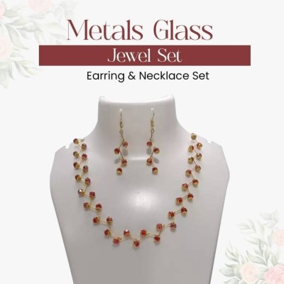 Royal Craft Metal, Glass Red Jewellery Set(Pack of 1)