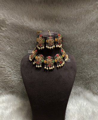 waheguru Brass Gold-plated Multicolor Jewellery Set(Pack of 2)