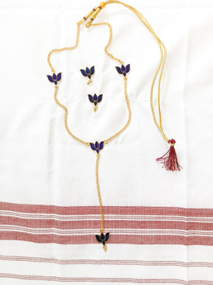 PC DEALER Copper Gold-plated Blue Jewellery Set(Pack of 1)