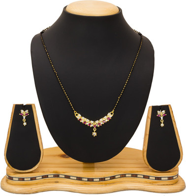 AADITA Alloy Gold-plated Black, Gold Jewellery Set(Pack of 1)