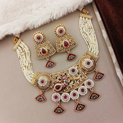 NANDAI Alloy Gold-plated Multicolor Jewellery Set(Pack of 1)