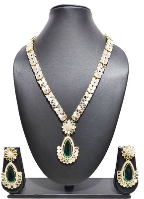 Sukhigold Alloy Gold-plated Green Jewellery Set(Pack of 1)