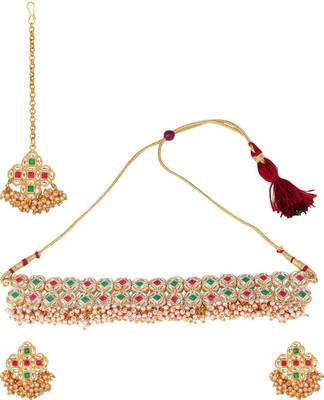 Anju Arya Oxidised Silver Multicolor Jewellery Set(Pack of 1)