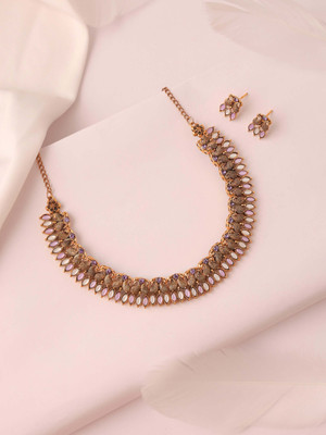 Vedda Brass Gold-plated Gold, Purple Jewellery Set(Pack of 1)