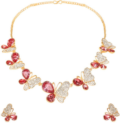 ANOUK Brass Gold-plated Pink Jewellery Set(Pack of 3)