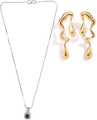 SRK Fashions Alloy Blue, Gold Jewellery Set(Pack of 1)