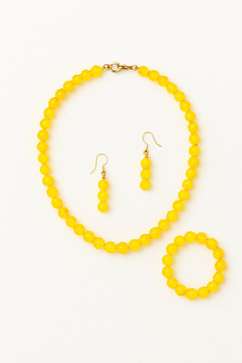 Style Mint Crystal Yellow Jewellery Set(Pack of 1)