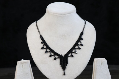 Shreeji Jewels Brass Black Jewellery Set(Pack of 2)