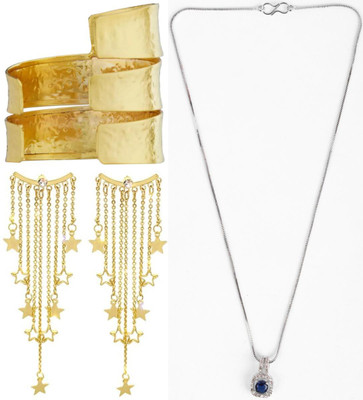 Aarav Creations Alloy Gold, Gold, Silver Jewellery Set(Pack of 1)