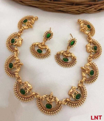 padmawati Alloy Gold-plated Green Jewellery Set(Pack of 1)