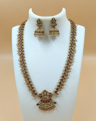 Shilpa Creation Alloy Gold-plated Red Jewellery Set(Pack of 1)