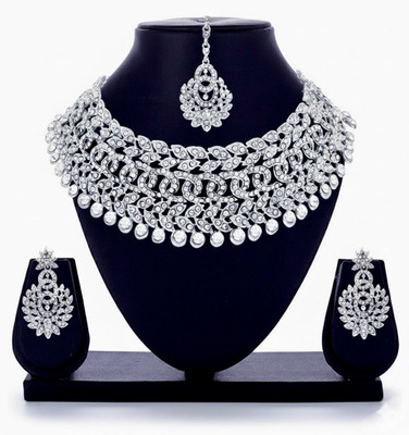 Fashionqube Alloy Rhodium Silver Jewellery Set(Pack of 1)