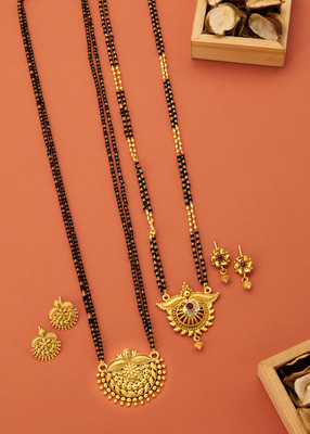 VISITART JEWELLERY Alloy Gold-plated Gold Jewellery Set(Pack of 6)