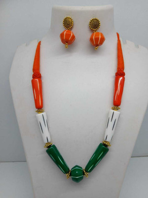 Amanath Lac Green, Orange, White Jewellery Set(Pack of 1)