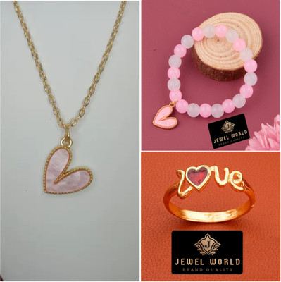 Jewel WORLD Brass, Crystal, Alloy Gold-plated Gold, Multicolor Jewellery Set(Pack of 1)