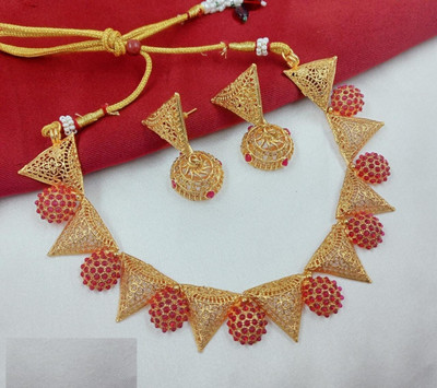 VINSIGHTS Alloy Gold-plated Red, Rose Gold Jewellery Set(Pack of 1)