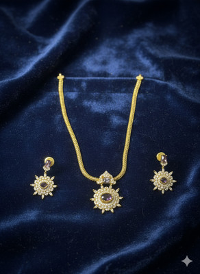 sr pro Alloy Gold-plated Gold, Purple, White Jewellery Set(Pack of 1)