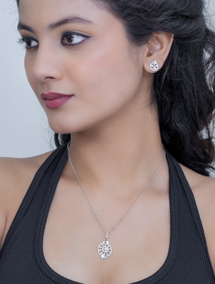 uncle jewels Sterling Silver Rhodium Silver Jewellery Set(Pack of 1)