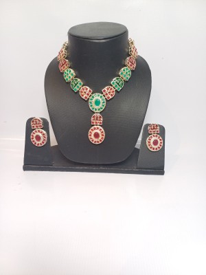 Amazing Mart Alloy Silver Maroon, Green Jewellery Set(Pack of 2)