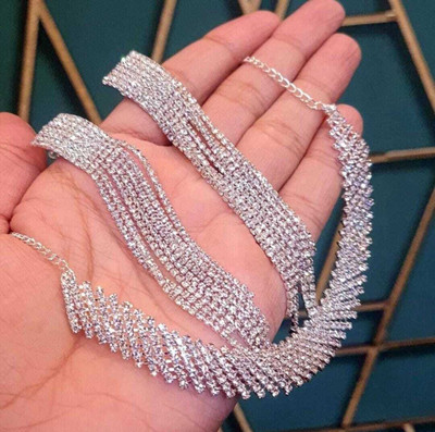 R RADIANTRELICS Stone Silver Silver Jewellery Set(Pack of 1)