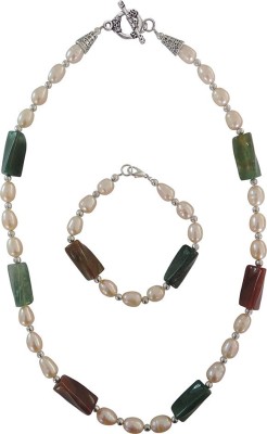 Pearlz Ocean Alloy Green, Orange Jewellery Set(Pack of 1)