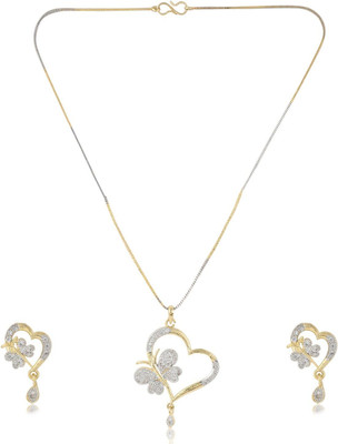 Bhagya Lakshmi Alloy Gold-plated White Jewellery Set(Pack of 1)