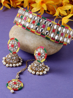 Sukkhi Alloy Gold-plated Multicolor Jewellery Set(Pack of 4)