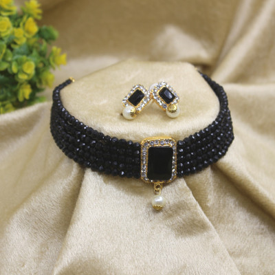 PingBling Alloy Gold-plated Black Jewellery Set(Pack of 1)