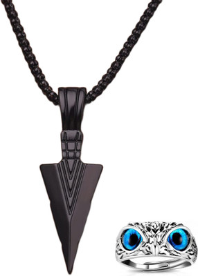 Vipunj Alloy, Stainless Steel Titanium, Sterling Silver Black, Silver Jewellery Set(Pack of 2)