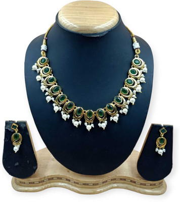 Mk Jewellery Alloy Green Jewellery Set(Pack of 1)