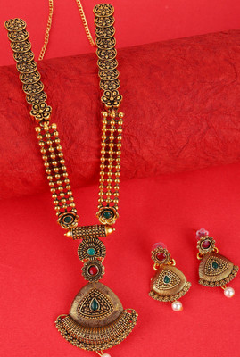 piah fashion Brass Gold-plated Gold Jewellery Set(Pack of 1)
