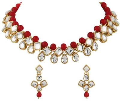 ANKITCREATION Alloy Gold-plated Red Jewellery Set(Pack of 1)