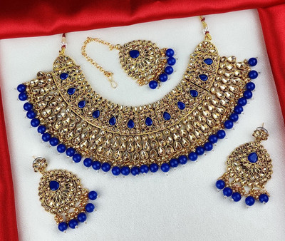 Orbis Alloy Gold-plated Blue Jewellery Set(Pack of 1)