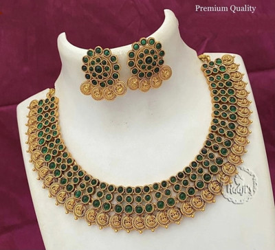 jewel by priyanka Alloy Gold-plated Gold Jewellery Set(Pack of 1)