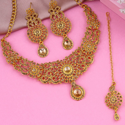 GehenabyEstele Alloy Gold-plated Yellow Jewellery Set(Pack of 1)