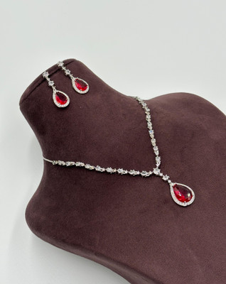 SatnamCreation Alloy Gold-plated Red Jewellery Set(Pack of 1)